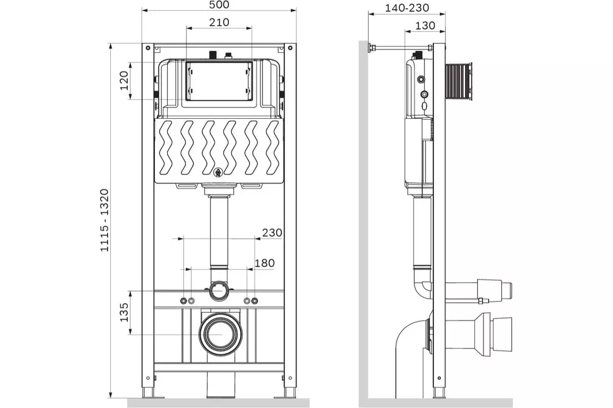 Инсталляция для унитаза AM.PM. Pro I012704 в комплекте с клавишей Pro S I047001