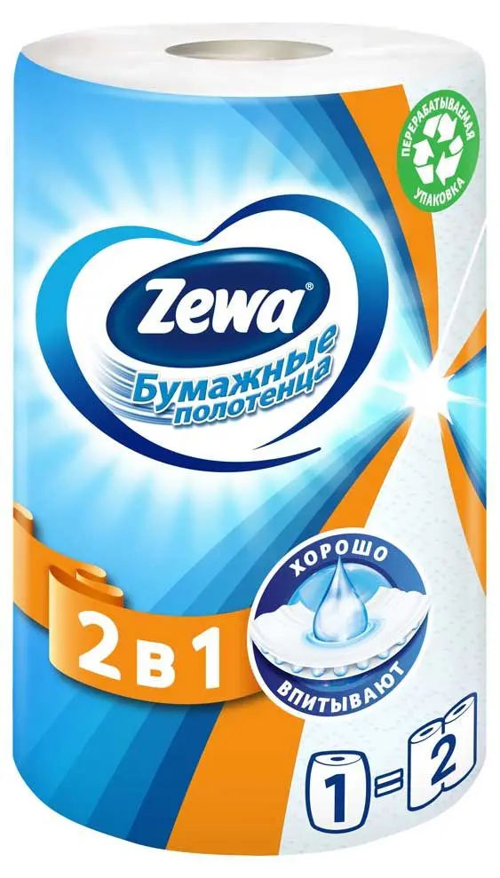 Бумажные полотенца Zewa 2 в 1 (1 рул.)