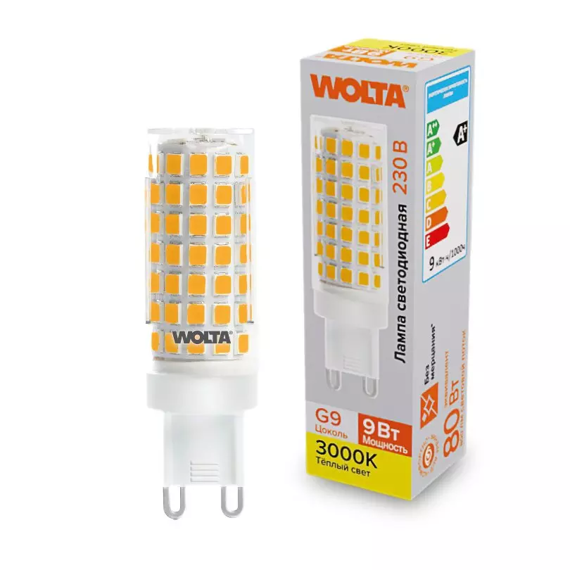 Лампа светодиодная Wolta G9 230В 7Вт 6500К холодный, керамика