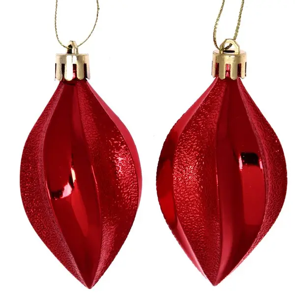 Елочные украшения Таинственное очарование Капля 8 см (2 шт) красный 916-899