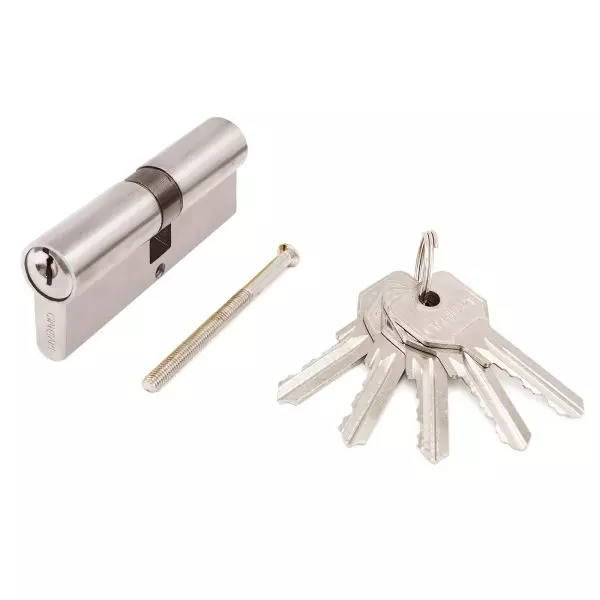 Цилиндровый механизм Стандарт 80 мм (35х10х35) CP хром 5кл англ.ключ/ключ