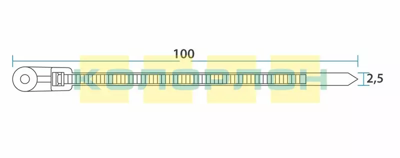 Хомуты нейлоновые под винт 3,6х100мм 100шт черный REXANT 07-0105