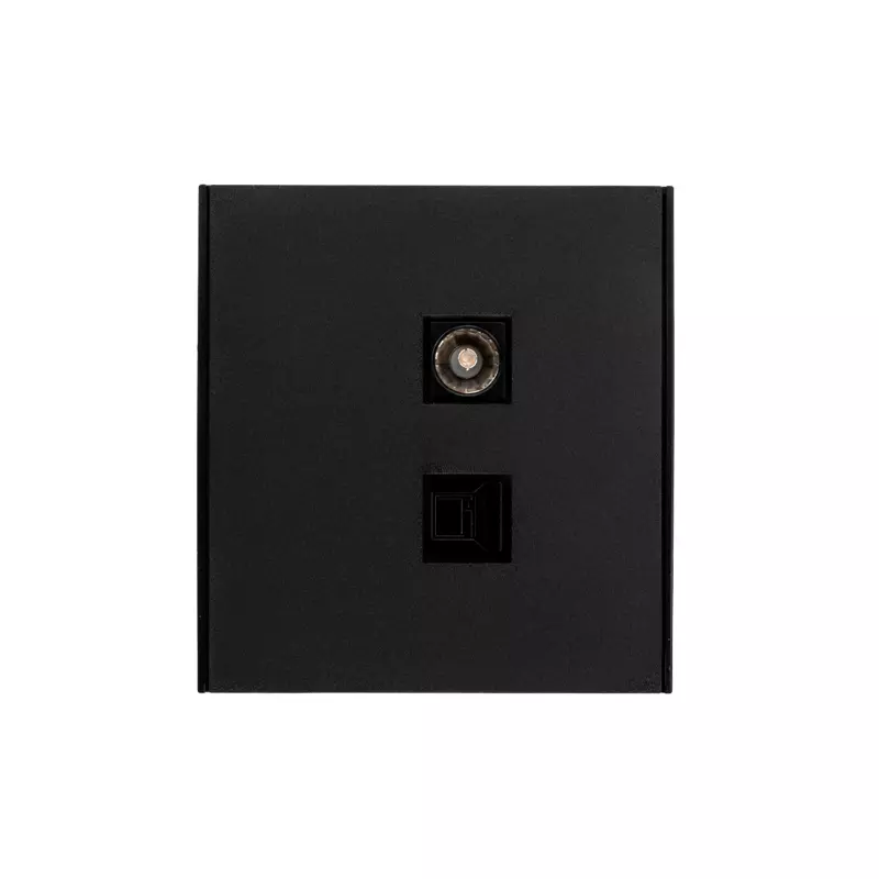 Розетка встраиваемая интернет+ТВ антрацит Kranz Miele Strong KR-78-0722-5