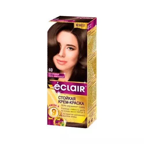 Краска для волос ЕCLAIR с маслом OMEGA 9 4.0 Благородный темный каштан