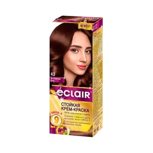 Краска для волос ЕCLAIR с маслом OMEGA 9 4.3 Золотистый кофе