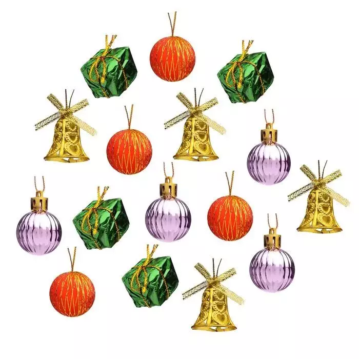 Набор новогодних украшений Радуга цветов 3см*18шт S1632