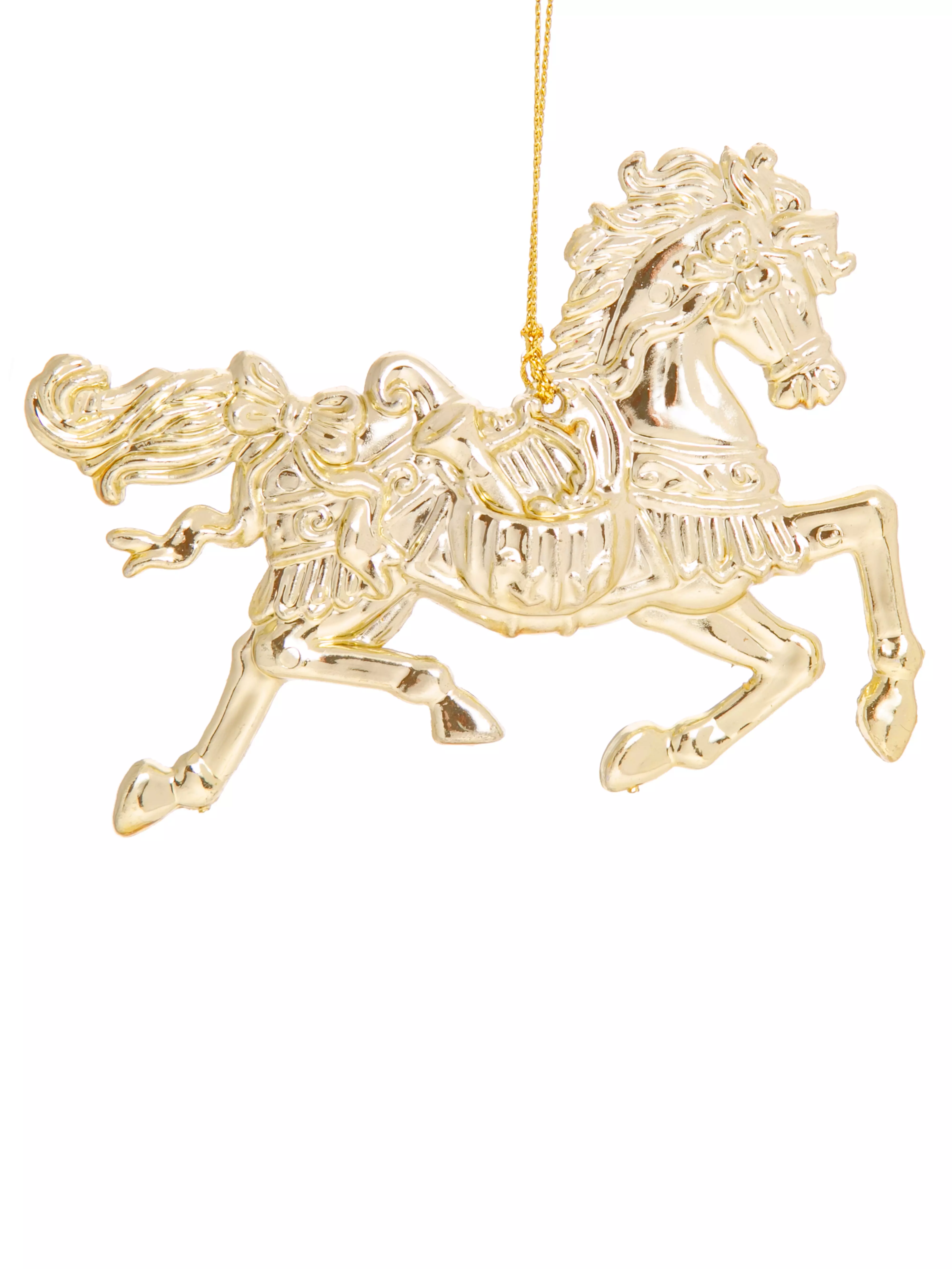 Новогоднее подвесное елочное украшение Лошадка золотая 11,5x8x0,5см 82292
