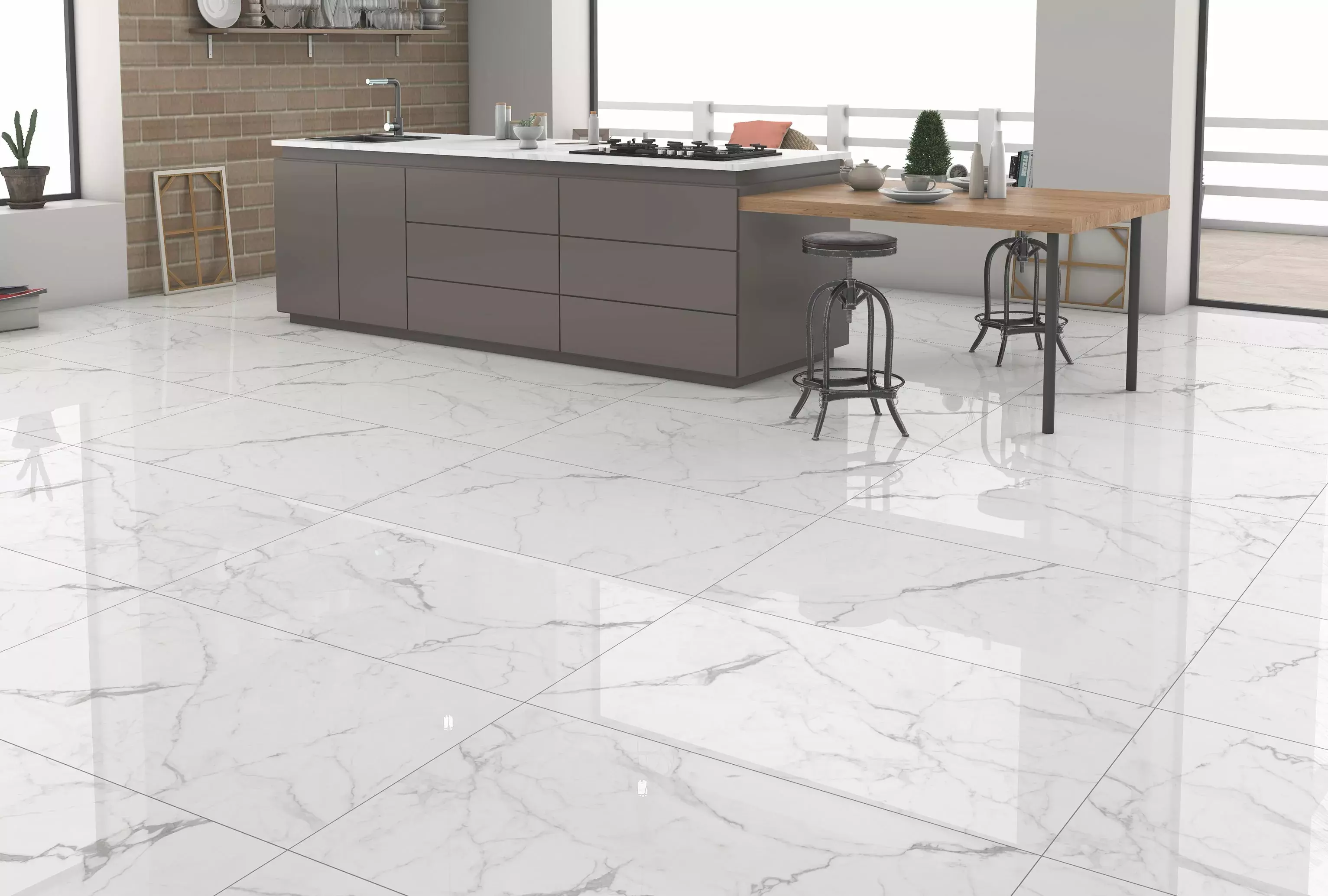 Керамогранит 600х600 мм Elegant Statuario_GT белый полированный 4803PR (кор. - 4 шт.)