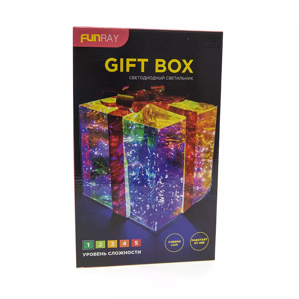 Светодиодная фигура DIY Gift box Подарок 20 см, USB гирлянда в комплекте Funray 10005