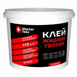 Клей акриловый Жидкие Гвозди MasterTeks ProfiMaster 110 кг/м2 экстрасильный 4,5 кг белый