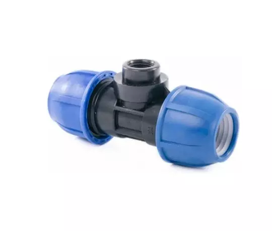Тройник ПНД с резьбой 32x3/4&quot; ВР, компрессионный, PN16, RTP 11610