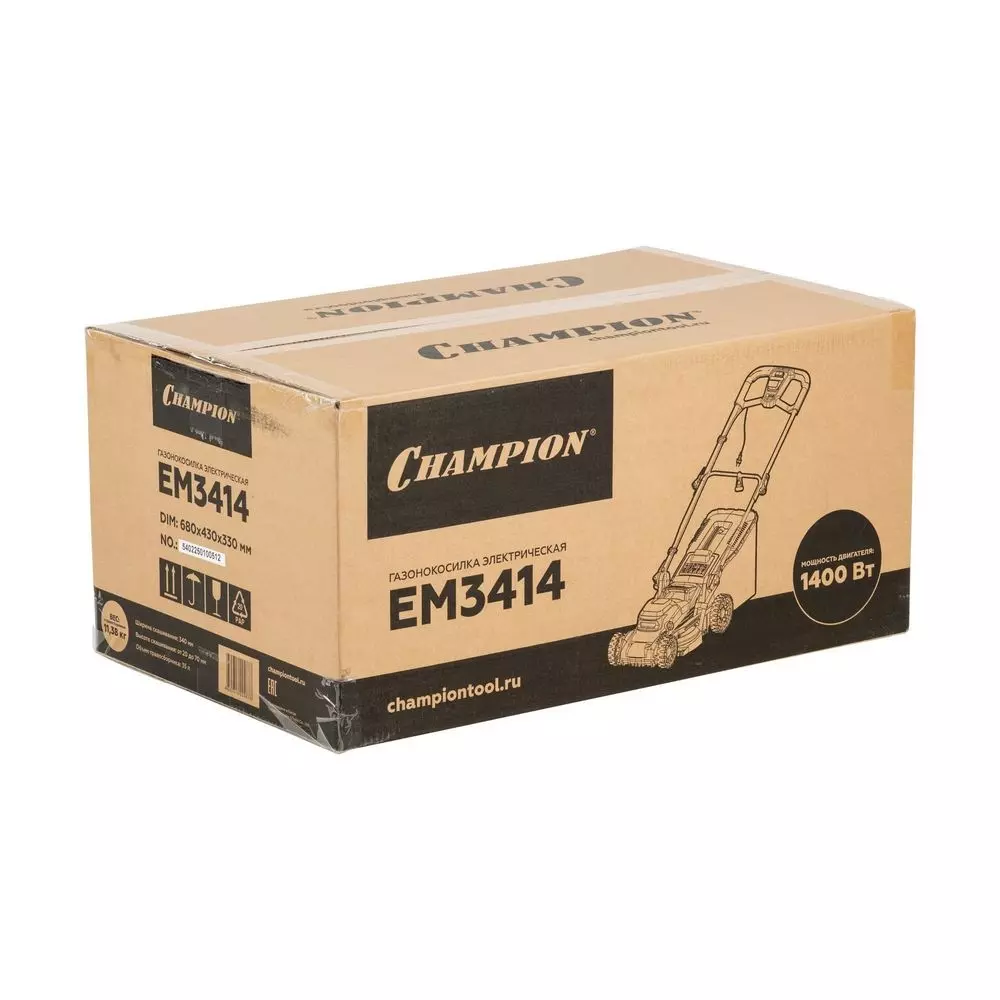 Газонокосилка электрическая 1400Вт Champion EM3414