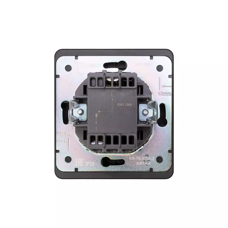 Выключатель встраиваемый 1-клавишный оникс Kranz Miele Round KR-78-0705-3