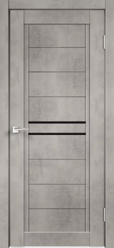 Дверь VellDoris Next 2 ДО муар светло-серый лакобель черное 700*2000
