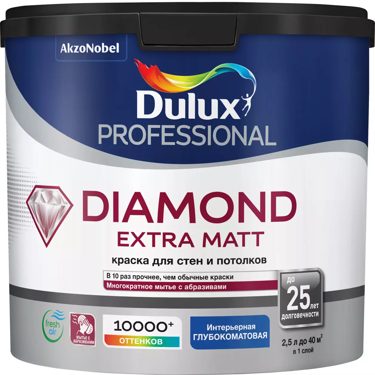 Краска для стен и потолка Dulux Professional Diamond Extra Matt глубокоматовая BC 2,25 л 5717469