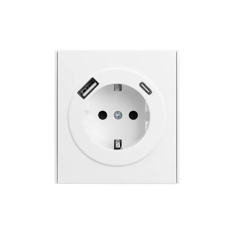 Розетка встраиваемая с заземлением+Type-C+USB жемчуг Kranz Miele Strong KR-78-0704-4