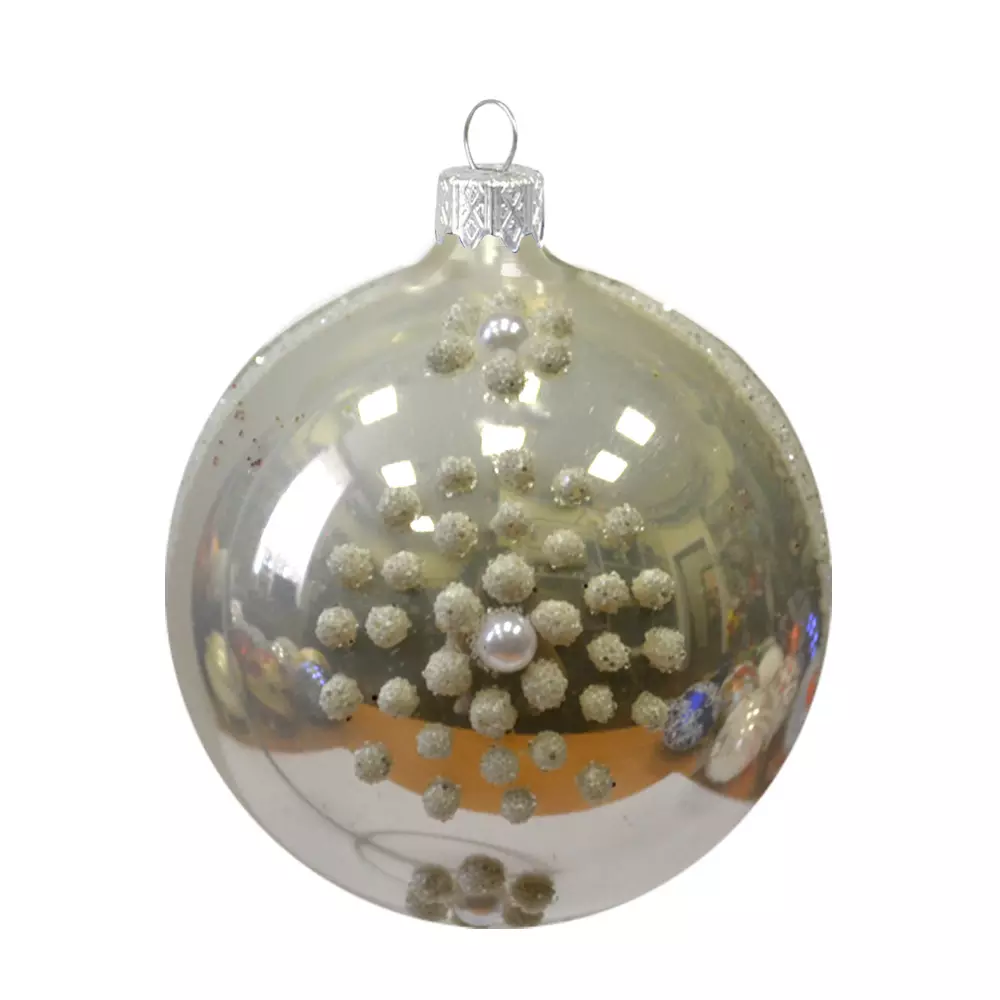Елочный шар стекло Бисерный узор 6,5 см Коломеев КУ-65-3/17