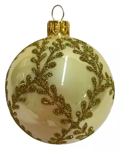 Елочный шар стекло Веточка ромб-1 10 см Коломеев КУ-100-194114/1
