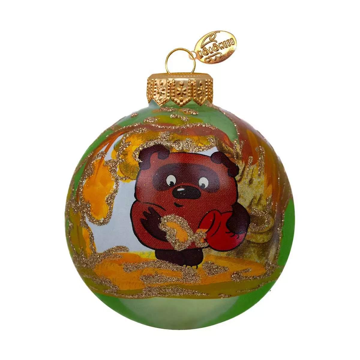 Елочный шар стекло Винни-Пух-1 8 см Коломеев КУ-80-234115
