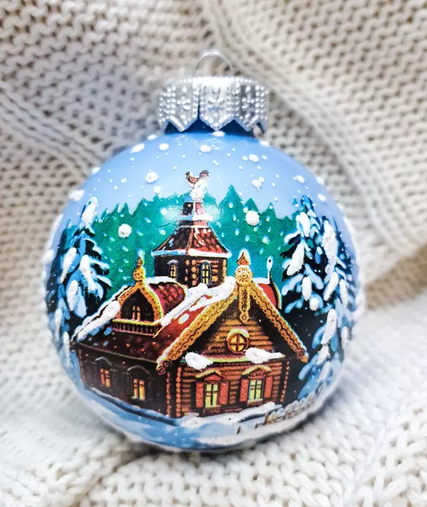 Елочный шар стекло Волшебный домик 6,5 см Коломеев КУ-65-214177/2