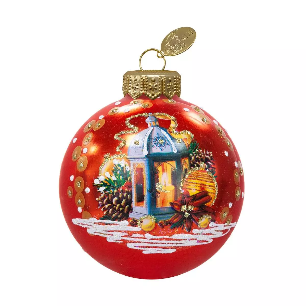 Елочный шар стекло Волшебство огня 8 см Коломеев КУ-80-254032