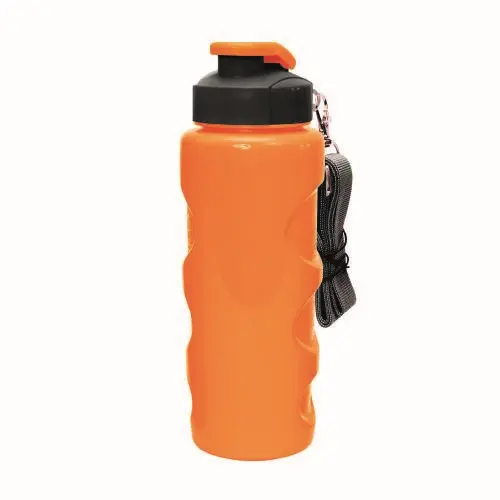 ###Бутылка для воды с ремешком 500 мл HEALTH and FITNESS, anatomic, оранжевый КК0420
