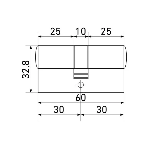 Цилиндровый механизм Стандарт 60 мм (30х30) SN 5кл мат.никель перф.ключ/ключ
