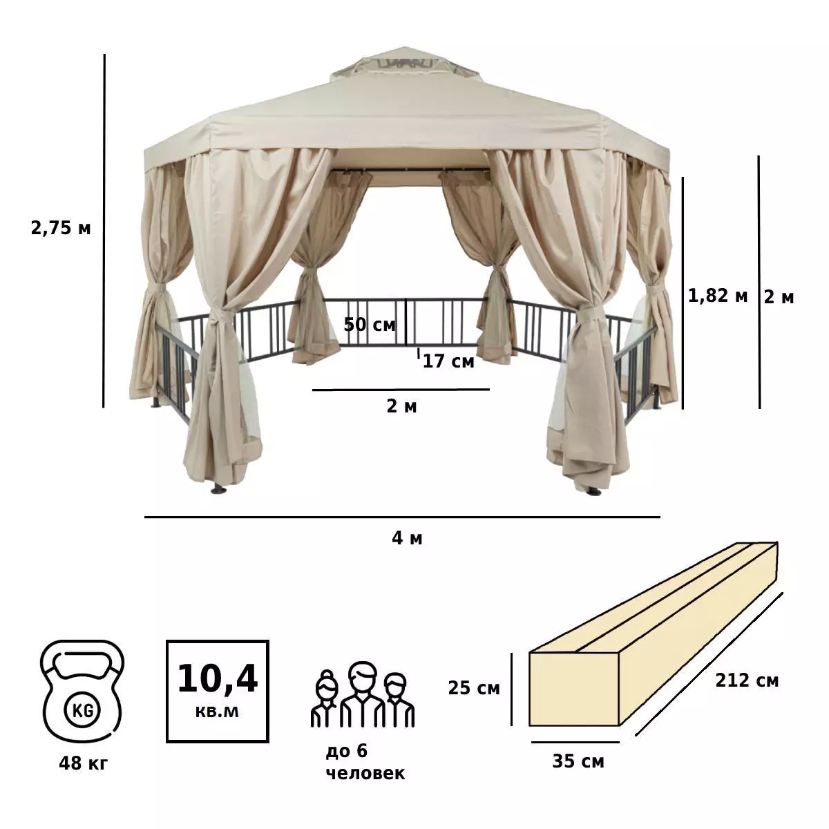 Шатер-тент Green Glade 1080 2х2х2м полиэстер