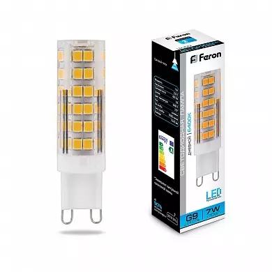 Лампа светодиодная Feron G9 230В 7Вт 6400К холодный