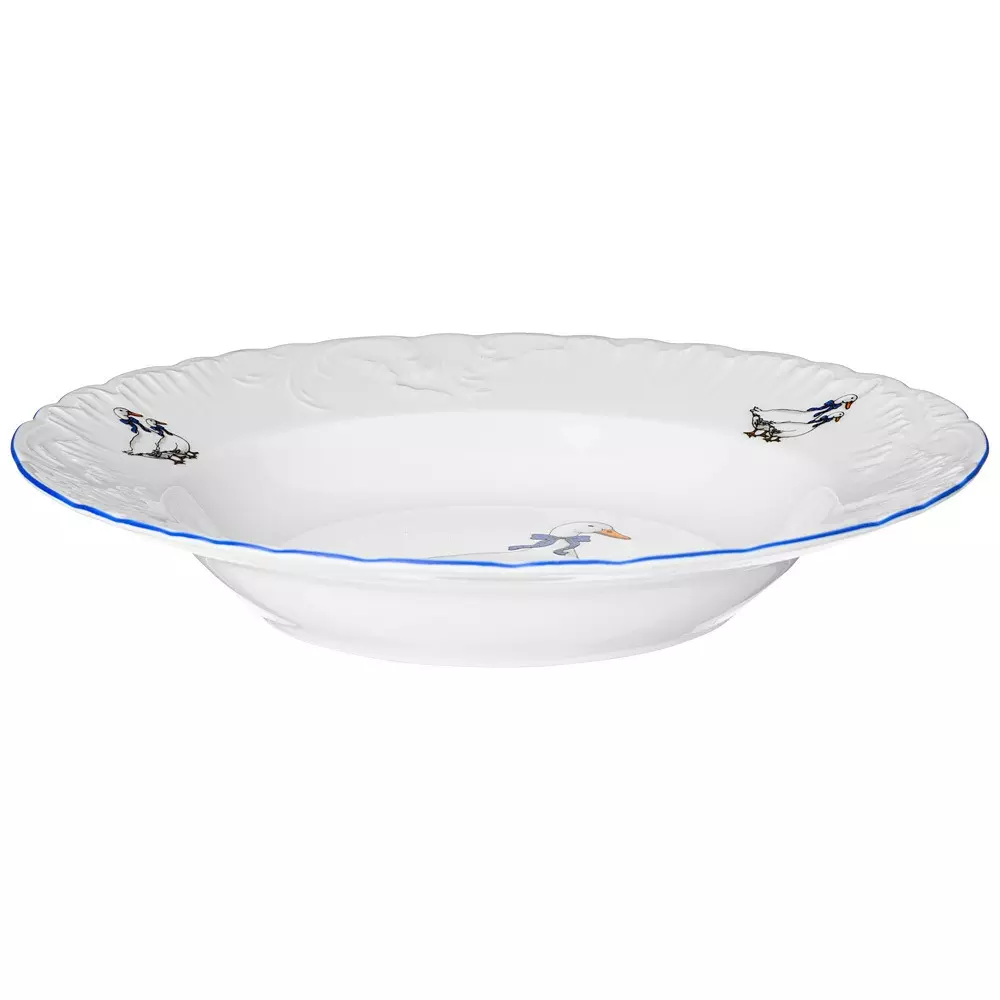 Тарелка глубокая 22,5 см Rococo "Гуси" , фарфор, OMD666-Рококо-10