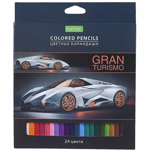 Цветные карандаши 24 цвета ECO CS_070883 -Gran Turismo- заточен.в к короб.