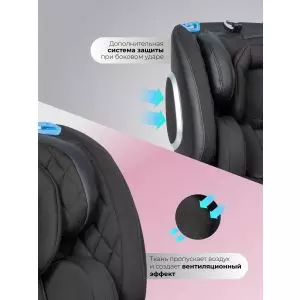 Детское автокресло, крепление ISOFIX YB102A NEW (Бежевый экокожа Beige/Black PU)