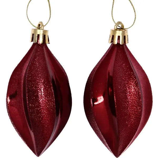 Елочные украшения Таинственное очарование Капля 8 см (2 шт) темный рубин 916-907