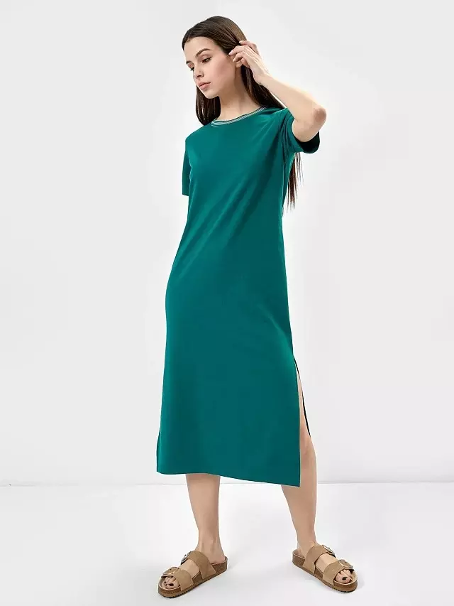 Платье жеское, арт. 22/22299Ц-7, модель 152402, р-р 164/170-96-102, цвет: т.зеленый