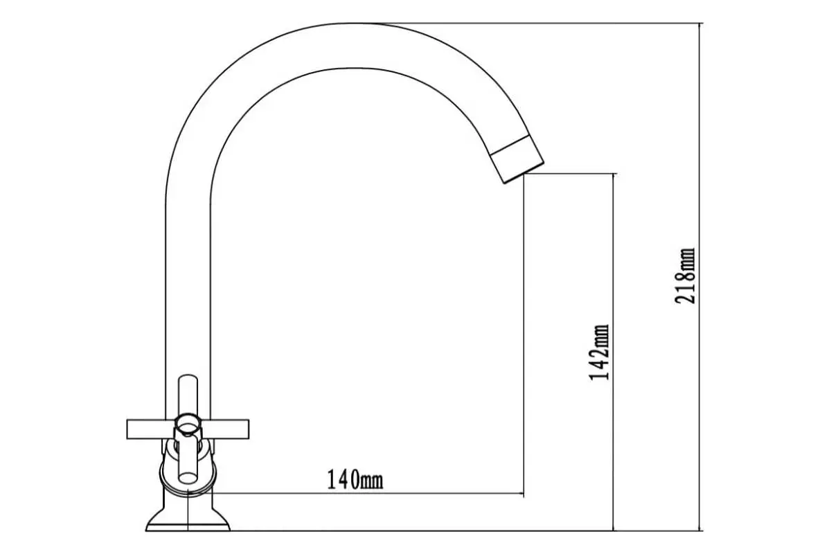 Двухвентильный смеситель для раковины, поворотный излив, хром, ESKO Cancun CN 26, латунь