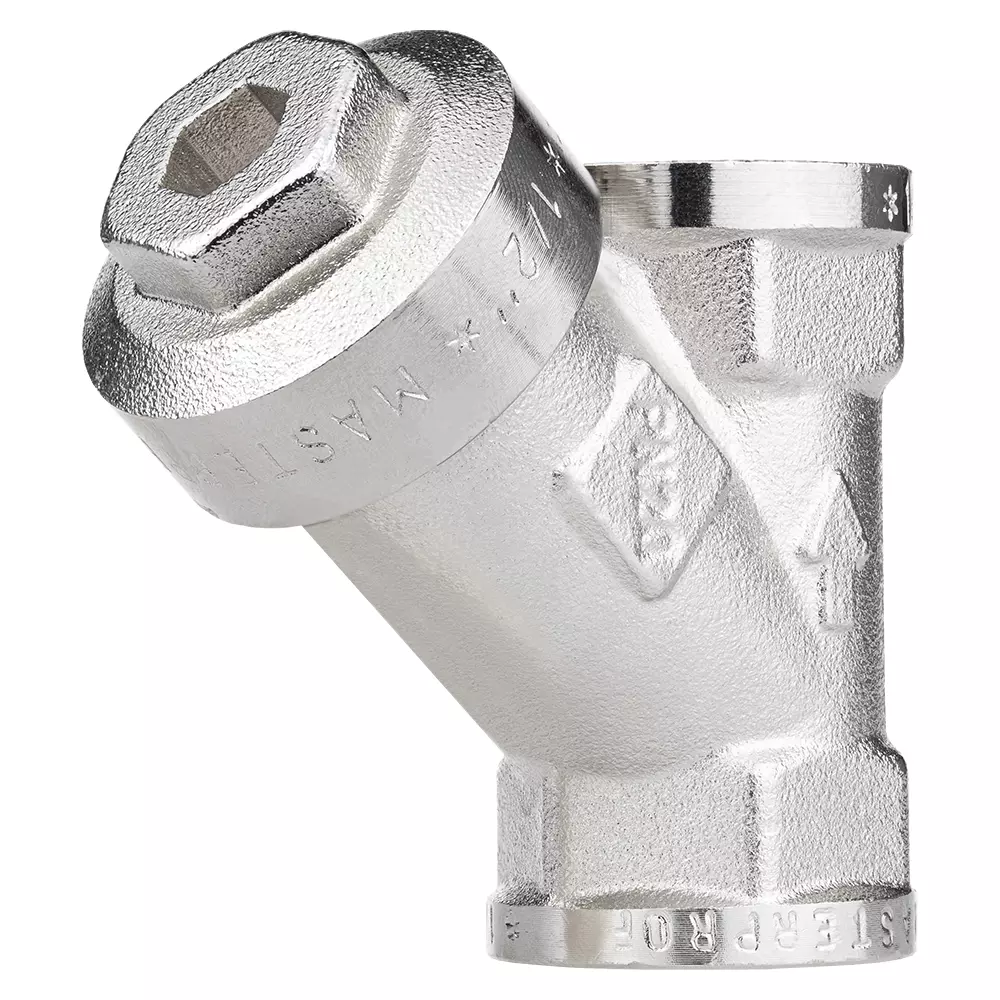 Фильтр грубой очистки воды косой сетчатый 1/2&quot; ВР/ВР с магнитом MPF, ИС.072780 латунь, никель