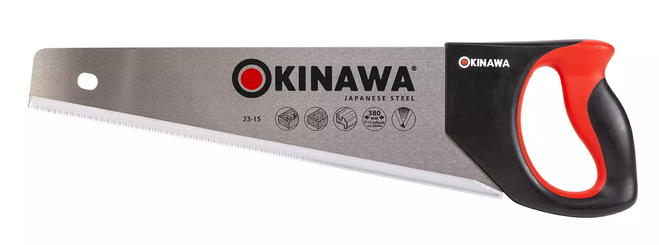 Ножовка по дереву с мелким зубом 380мм OKINAWA 23-15
