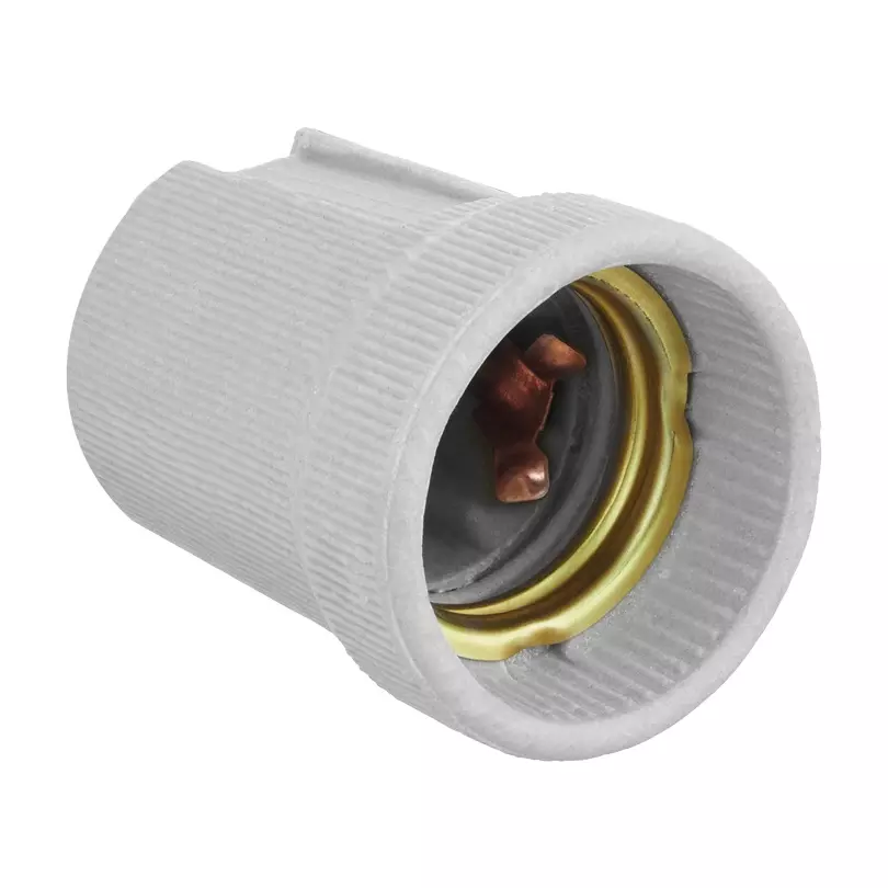 Патрон E27 керамический, белый, 40*45мм, WOLTA WLH-001