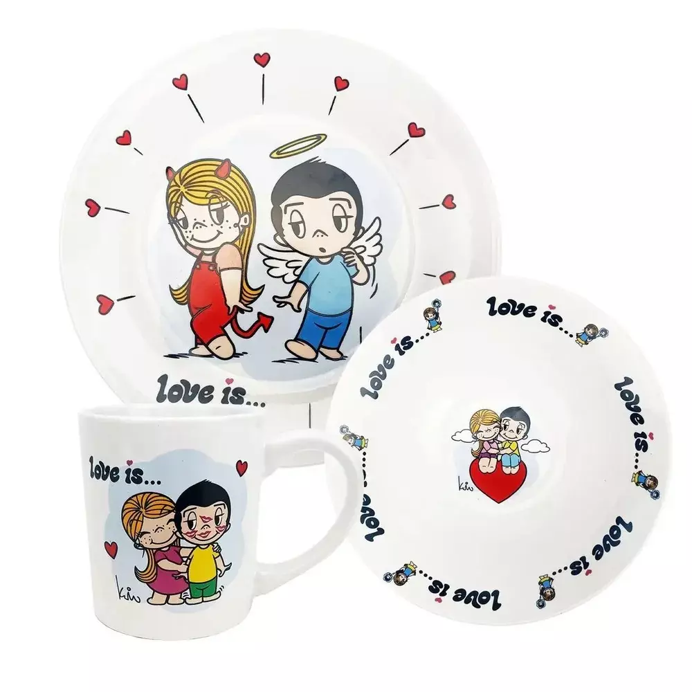 Набор посуды 3 предмета &quot;Love is...&quot;  фарфор, 309929
