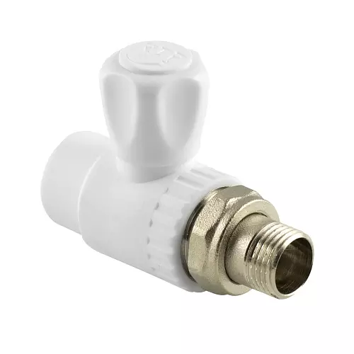 Кран шаровый для радиатора прямой полипропиленовый 20 3/4" НР, RTP 27861