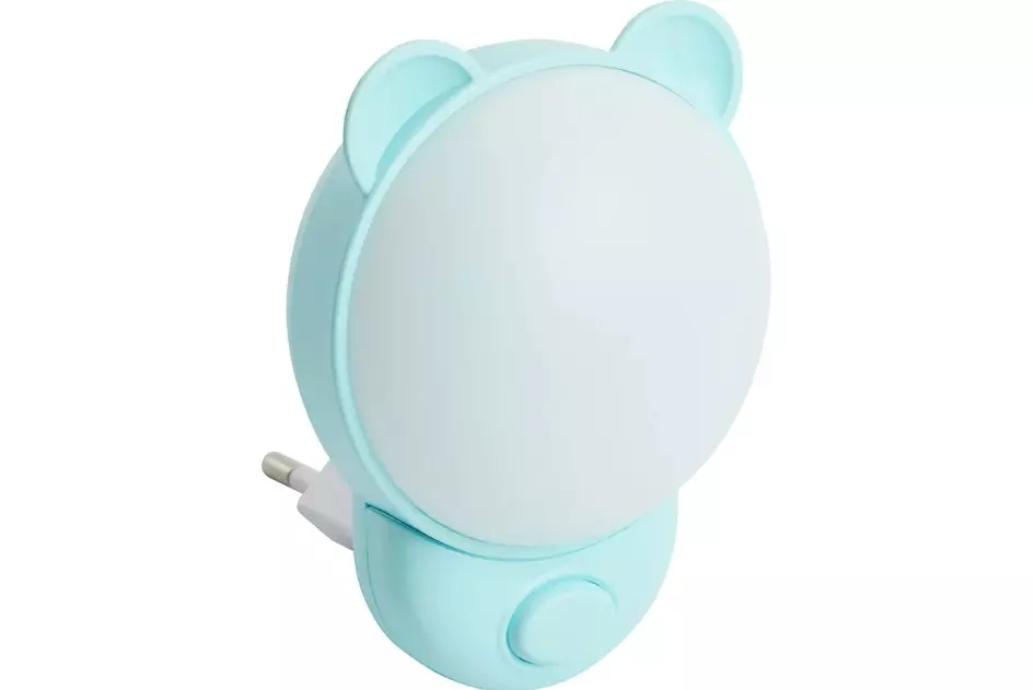 Ночник Мишка 220В синий Feron 52060