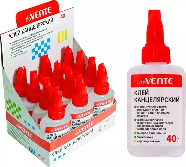 Клей канцелярский 40 г, на водной основе, в бутылочке, deVENTE 4040107