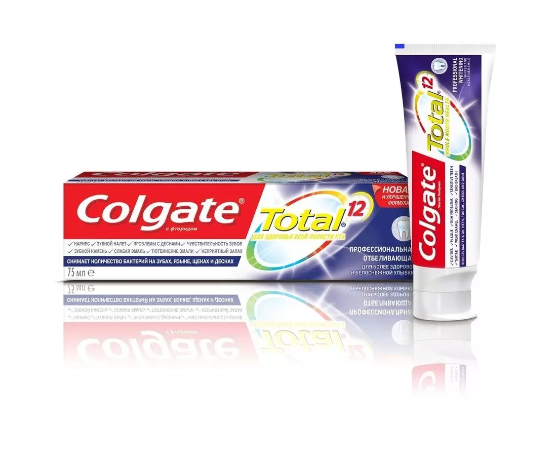 Зубная паста Colgate TOTAL 12 Отбеливающая, профессиональная, 75 мл