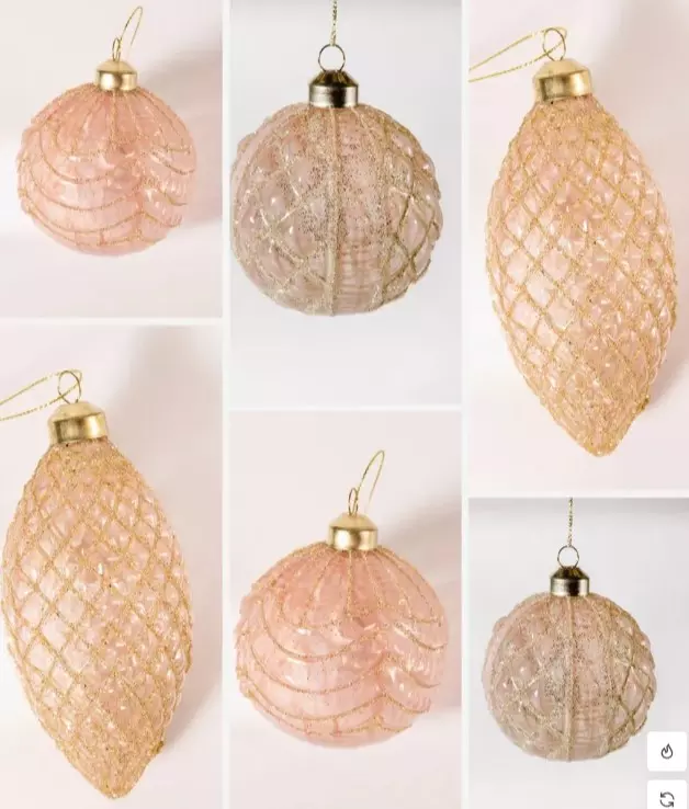 Елочные украшения стекло (12 шт) Волшебство на ветках VNV24/12-169