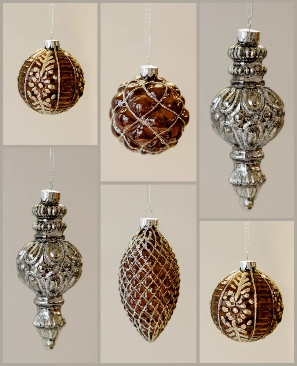 Елочные украшения стекло (12 шт)Волшебство на ветках VNV23/12-106