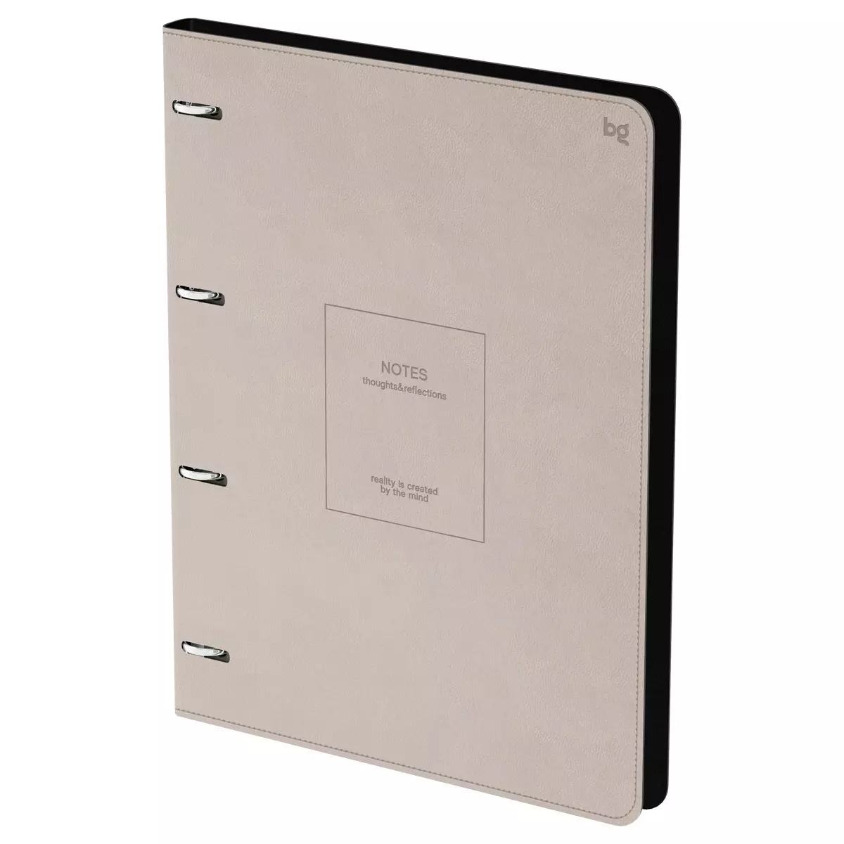 Тетрадь А4 в клетку 120 листов, на кольцах, обложка кожзам, BG "Моно. Бежевый"