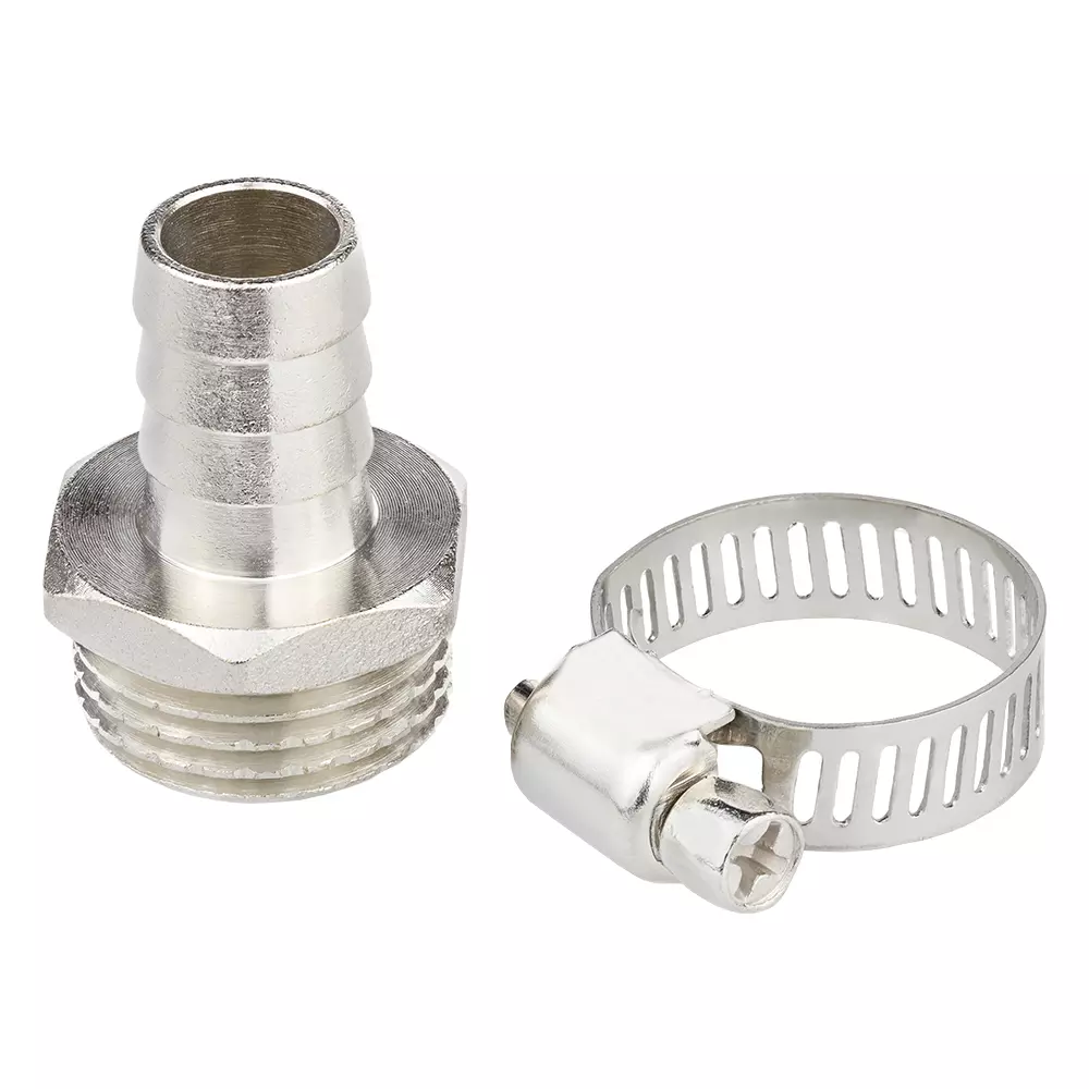 Комплект для подключения шланга 1/2&quot;латунь НР 1/2&quot; (штуцер + хомут) MPF ДС.020033