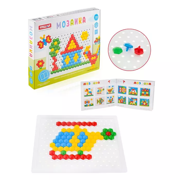 Мозаика для малышей d 13 мм / 110 деталей STELLAR 01036