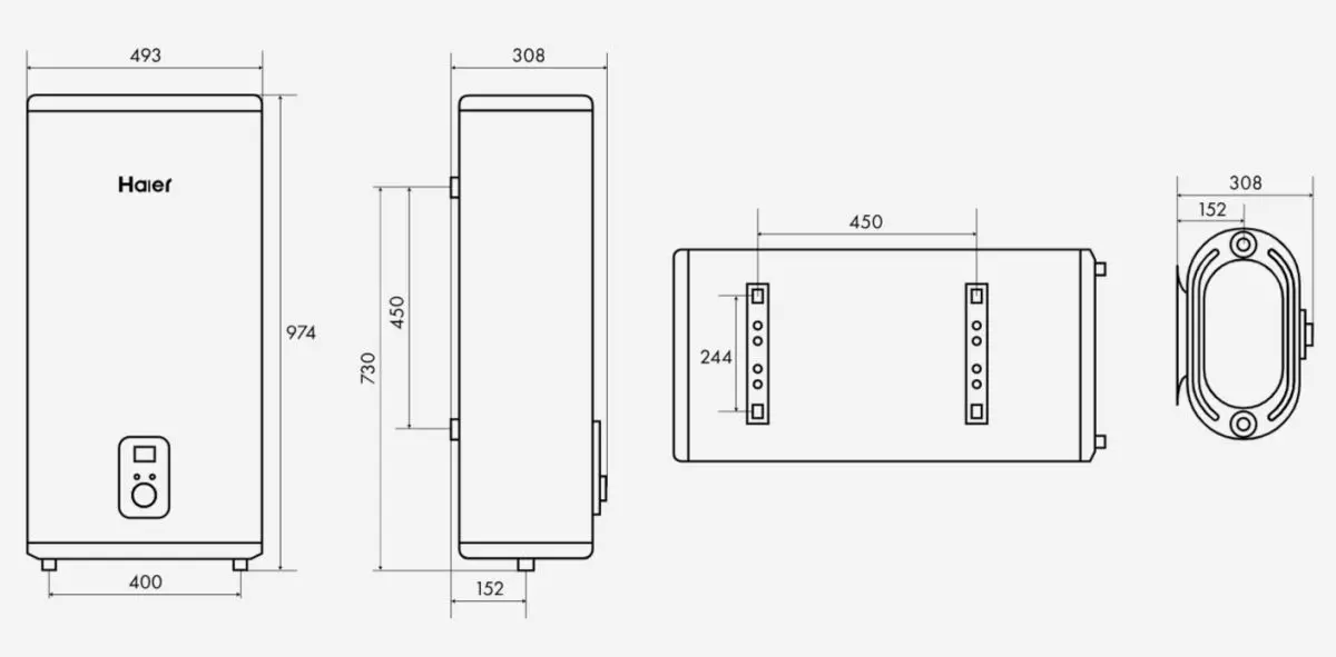 Водонагреватель электрический 80 л 2000 Вт Haier ES80V-F4 INOX TD0050871RU нерж. сталь, универсальный