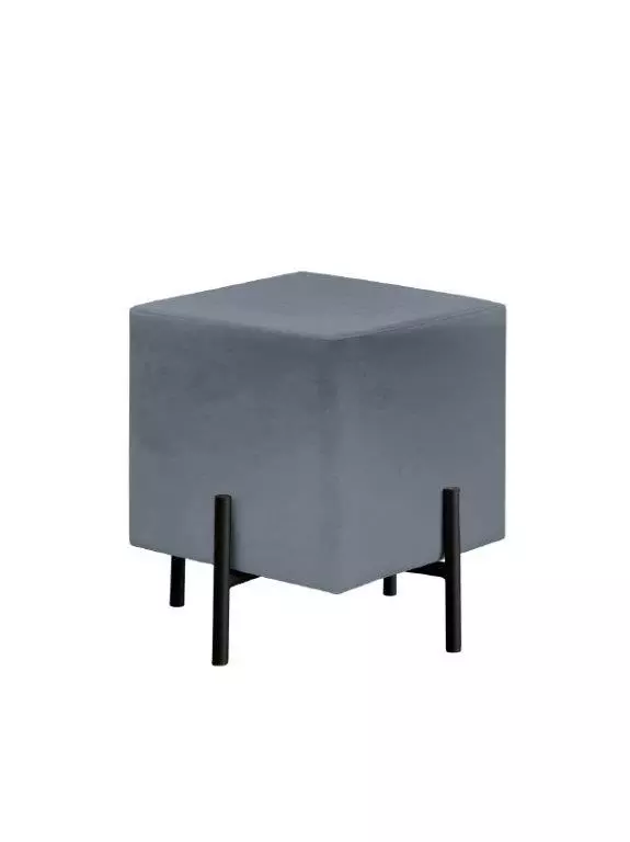 Пуф квадратный МИО каркас металл черный / велюр конфетти блю стоун